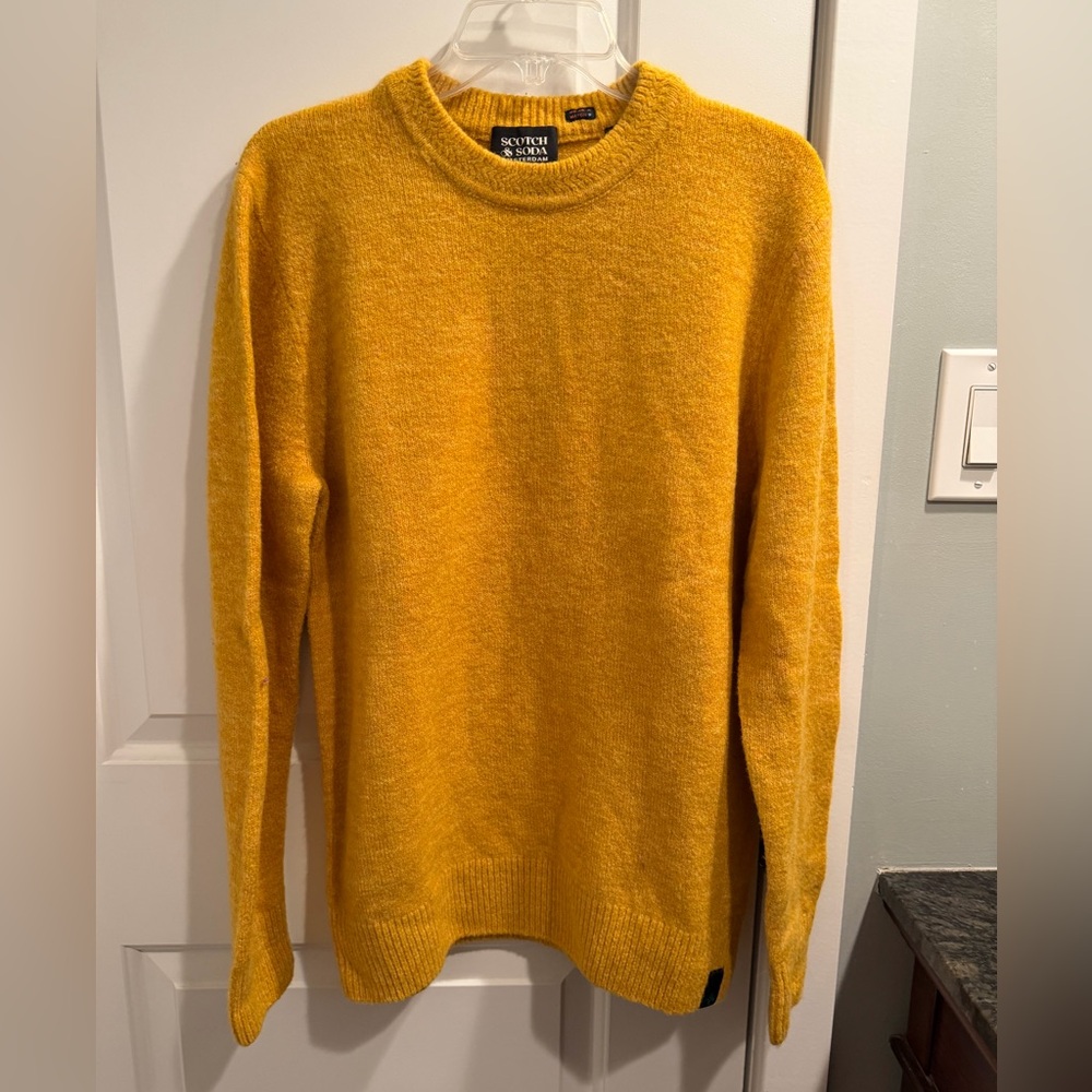 Scotch & Soda Men's Mustard Crewneck Sweater